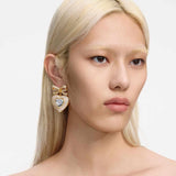 Gold Bow Heart Earrings