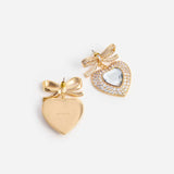 Gold Bow Heart Earrings