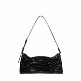 Pleated Black Shoulder Bag