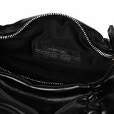Pleated Black Shoulder Bag