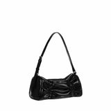 Pleated Black Shoulder Bag