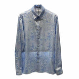 Barocco Print Blue Shirt