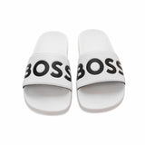 Logo Embossed White Slides