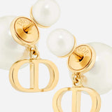 CD Logo Pearl Tribales Earrings