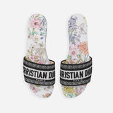 Flower Calendar Allover White Dway Slides