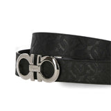 Gancini Embossed Leather Belt