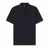 H Philippson Striped Collar Blue Polo-Shirt