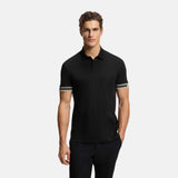 Zone Sleeve Striped Black Polo-Shirt