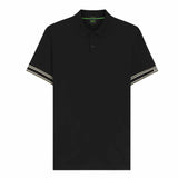 Zone Sleeve Striped Black Polo-Shirt