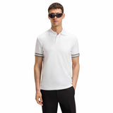 Zone Sleeve Striped White Polo-Shirt