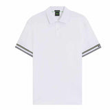 Zone Sleeve Striped White Polo-Shirt