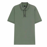Striped Placket Green Polo-Shirt