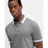 Structured Trim Grey Polo-Shirt