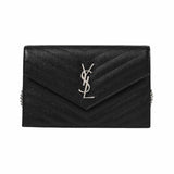 Cassandra Envelope Black Chain Bag