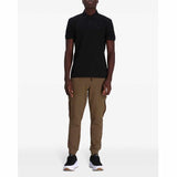 Stealth Collar Striped Black Polo-Shirt