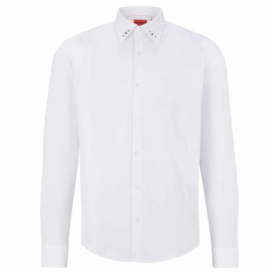 Collar Rivets White Shirt