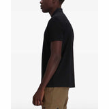 Stealth Collar Striped Black Polo-Shirt