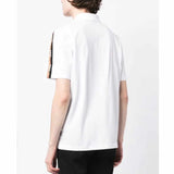 Shoulder Stripped Logo White Polo-Shirt