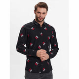 Monogram Print Black Shirt