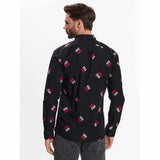 Monogram Print Black Shirt