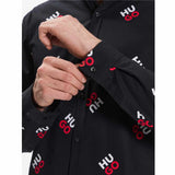 Monogram Print Black Shirt