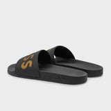 Gold Logo Embossed Black Slides