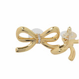 Mottled Gold Bow Earrings