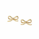 Mottled Gold Bow Earrings