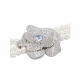 Crystal Flower Pearl Choker