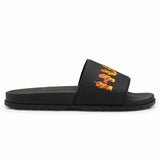 Flamed Logo Print Black Slides