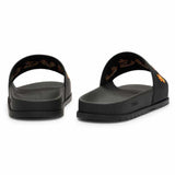 Flamed Logo Print Black Slides