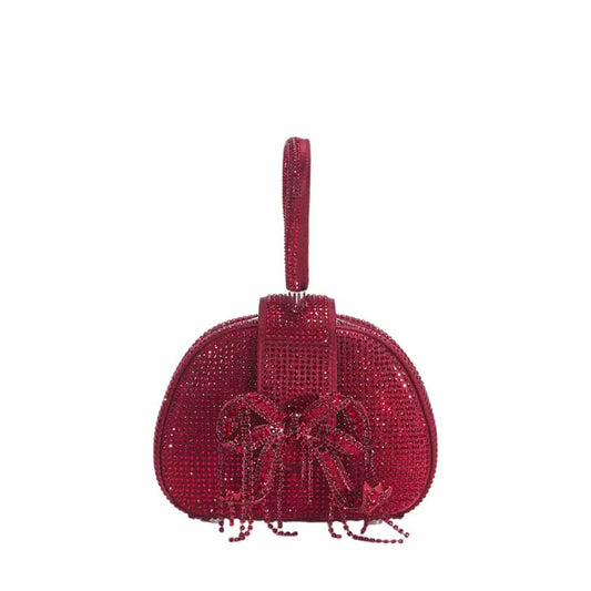 Rhinestone Burgundy Hand Bag