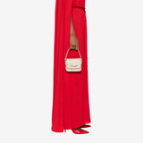 Micro Crystal-Embellished Top Gold Handle Bag