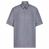 Oblique Hallmark Short-Sleeve Blue Shirt