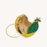 Esme Lemon Rhinestone Yellow Clutch Bag
