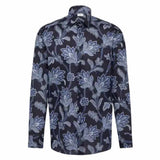 Paisley Cotton Poplin Blue Shirt