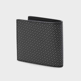 Grained Faux-Leather Black Wallet