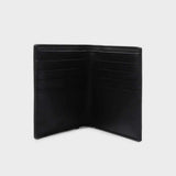 Grained Faux-Leather Black Wallet