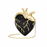 Maren Artificial Crystal Black Heart Bag