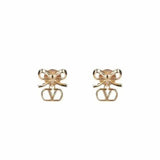 VLOGO Ribbon Gold Earrings