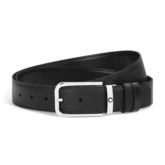 Sartorial Leather 35mm Black Reversible Belt