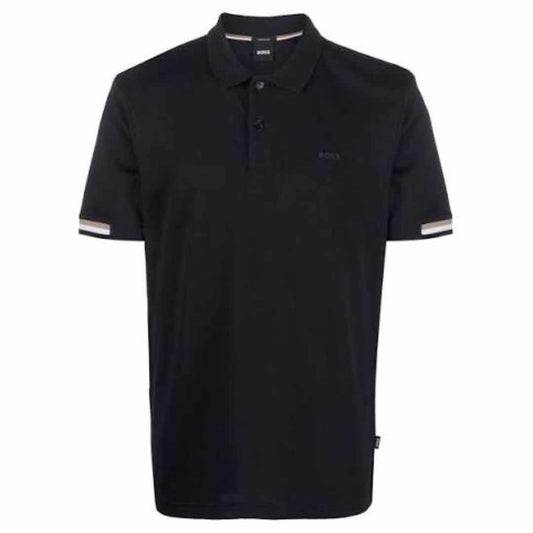 Rubberish Logo Print Black Polo-Shirt