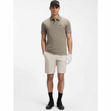 Black Striped Collar Sand Polo-Shirt