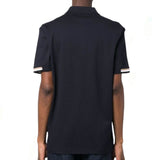 Rubberish Logo Print Black Polo-Shirt