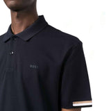 Rubberish Logo Print Black Polo-Shirt