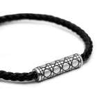 Cannage Woven Leather Black Bracelet