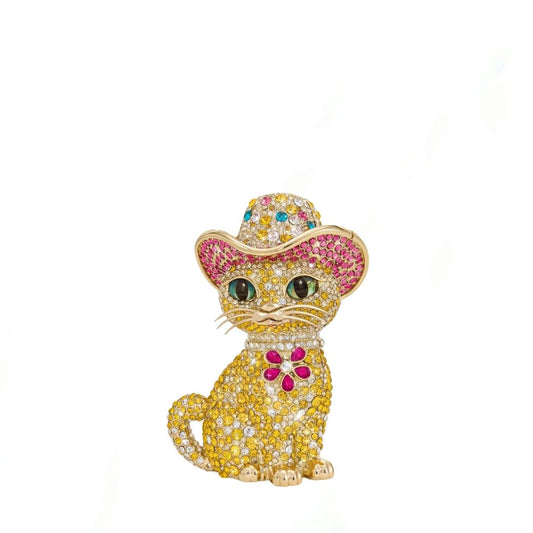 Glamorous Cat Gold Clutch Bag