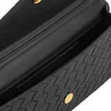 Celeste Woven Textured Black Handle Bag