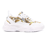 Chunky Baroque Print White Sneakers