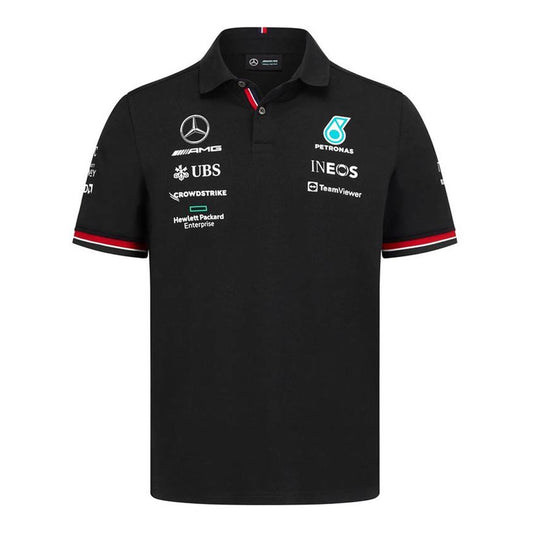 Logo Print Black Polo-Shirt